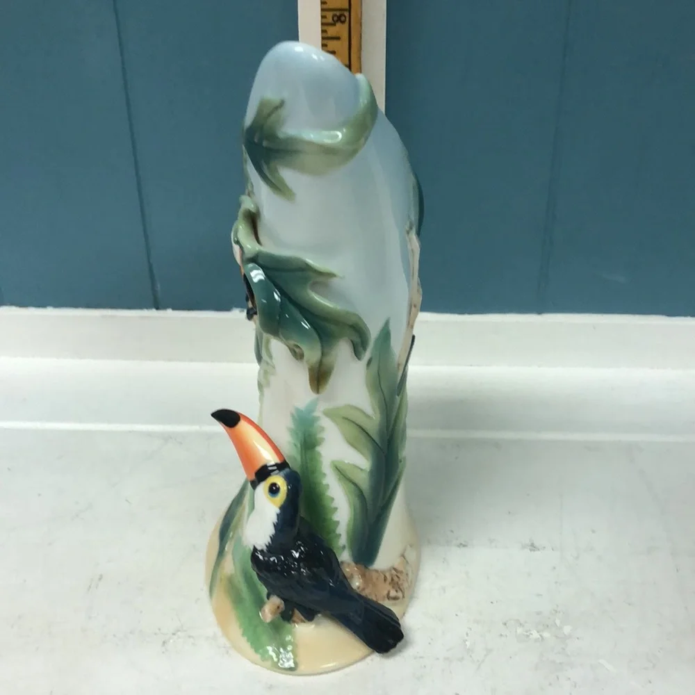 Franz Toucan Tucan Paradise Calls 3D 9” Vase Tropical Rainforest theme‎